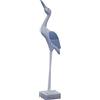 Keyhomestore- Statuina di Airone, Soprammobile Decorativo in Legno, Color Azzurro e Bianco, Stile Mediterraneo per Decorazione Casa Tema Marino Nautico Casa Mare - Altezza cm 52