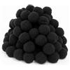 Perlin - Pompon pompon da 30 mm, nero, 100 pezzi, per cucito, passamaneria, palline di peluche per divertenti fai da te, artigianato creativo, DEK87 x 5