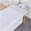Tenger Home 3-parti Copertura stretch per tavoli da massaggio, Lenzuola da massaggio, Set di copertina da letto massaggio con lenzuola, lenzuola e copertina da cuscino a forma di U (Bianco)