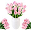 ZHYTUAL 12 Tulipani Finti Fiori Artificiali con Stelo in Ferro Fiori Primaverili Finti Perfetti per Decorazioni Casa, Matrimonio Bouquet Fiori Finti da Interno（Rosa pesca)