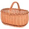 Aqbau® Cesto della spesa grande intrecciato 47 x 35 x 33 cm naturale cestino con manico in vimini, cestino da portare con manico, cesto per funghi, cestino da picnic, intrecciato a mano, cestino in