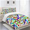 RQXRTR Set Copripiumino Una Piazza E Mezza Bambini 200X200cm Copripiumini 1 Piazza E Mezzo 3 Pezzi Set di Biancheria da Letto in Microfibra con 2 Federe 50X80cm, Stampa 3D Idee di Graffiti Colorati