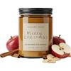 SINCERO HOME Candela di soia artigianale con stoppino in legno - Candela ecologica fatta a mano in vaso ambrato - candela profumata natalizia - regalo di Natale premium (mele e cannella)