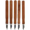 MAGICLULU Set 5 Coltelli per Marcatura in Legno Manico in Legno Marrone per Intaglio di Precisione e Creazione di Giunti nel Lavoro Manuale