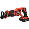 YATO Sega a sciabola professionale a batteria, 18 V, batteria agli ioni di litio da 2,0 Ah, caricatore rapido, cambio lama senza attrezzi, lama per sega | max. 80 mm in legno 3000 giri/min