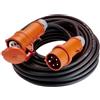 as - Schwabe Cavo di prolunga Starkstrom 50 m H07RN-F 5G6 - CEE - 400 V/32 A/ca. 22 kW - 5 poli, robusto prolunga CEE per esterni - IP44 - Made in Germany 60513
