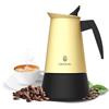 Cecotec Caffettiera Moka Express Piccolina 600 Beige. 300ml, 6 Tazze di Caffè, Acciaio Inox, Adatta Tutte le Superfici, Filtro Premium, Valvola di Sicurezza, Manico Termoresistente, Design Elegante