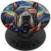 MericaLife Dogs Cane alano che indossa occhiali bandiera americana arte americana PopSockets PopGrip Adesivo