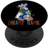 Dreamy Teamie Cute Player Sleepover Slee Maglietta divertente da calcio, bradipo, tartaruga, tartaruga, koala, squadra PopSockets PopGrip Adesivo