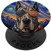 MericaLife Dogs Cane alano che indossa occhiali bandiera americana arte americana PopSockets PopGrip Adesivo
