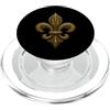 Club Fleur-De-Lys Icona araldica ornata in filigrana con perline Fleur De Lis PopSockets PopGrip per MagSafe