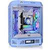 Thermaltake The Tower 600 Hydrangea Blue Mid-Tower ATX Case; 3 pannelli in vetro temperato; supporto scheda madre con connettore nascosto; slot PCI-e rotazionali; CA-1Z1-00MFWN-00; 3 anni di garanzia