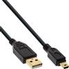 InLine Cavo InLine® USB 2.0 mini, USB A ST/Mini ST 5pin, nero, contatto placcato oro, 1,5 m. Contatto, 1,5 m