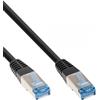 InLine - Cavo patch - da RJ-45 (M) a RJ-45 (M) - 15,0 m - SFTP, PiMF - CAT 6a - senza alogeni, rotondo - Nero (73815S)