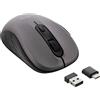 InLine 3-in-1 - Mouse - ottico - 5 pulsanti - senza fili - 2,4 GHz, Bluetooth 4.0 - ricevitore wireless USB / USB-C - Grigio/S