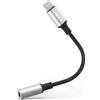 InLine® 31440 Cavo adattatore audio Lightning, per iPad, iPhone, iPod, argento/nero, 0,1 m