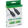 InLine® Prolunga USB 3.2 Gen.2x2, M-F USB-C, nero, 0,5m