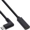 InLine Cavo InLine® USB 3.2 Gen.1x2, estensione USB-C, ST angolato a BU, nero 2 m