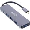 InLine® 33271L InLine® USB 3.2 USB Type C Multi Hub (4x USB-A 5Gb/s + USB Type-C (Data/PD 87W), OTG, alloggiamento in alluminio