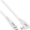 InLine Cavo InLine® USB4, USB-C, angolato su un lato, PD 240W, 8K60Hz, TPE, bianco, 1,5 m