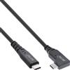 InLine Cavo InLine® USB4, USB-C angolato su un lato, PD 240W 8K60Hz, TPE nero, 1,5 m