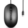 Perixx PERIMICE-222CB, Mouse, ottico, 4 pulsanti, silenzioso, USB-C, nero