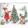Vervaco Kit per punto croce a contopunti Vervaco "Decorando para Navidad", tela Evenweave, 37x29 cm