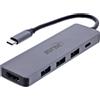 InLine® Hub multifunzione, 3x USB-A 5 Gb/s, HDMI 4K/60 Hz, USB-C PD 100 W