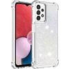 SEHEYA Custodia Glitter compatibile con Samsung Galaxy A13 4G Cover Brillantini con Paillettes Glitterate Liquido TPU Morbido Antiurto Trasparente Protettivo Silicone Case, Argento