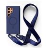 2NSPDRGNI Magnetica Cover con Collana Compatibile con Samsung Galaxy S24 Ultra,Case con Laccio per Il Collo Custodia con Cordino,Blu