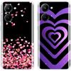 SEHEYA 2 Pezzi Custodia per Realme C33 Cover Aesthetic Disegni Fantasia Silicone Bumper Case Ultra Sottile TPU Morbido Antiurto Protettiva Custodie, Nero Viola Cuore