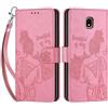 SIENIANLINE Cover per Samsung Galaxy J3 2017 PU Pelle Custodia Flip Rosa