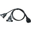 System-S Cavo USB 3.0 Y 50 cm 19 pin femmina a 2 X 3.0 tipo A femmina scheda madre pannello montaggio vite