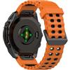 ZoRoll QuickFit 22mm Cinturino per Garmin Fenix 8 pro/8 47mm/7pro/7/6/5, Silicone Sportivo Cinturini per Garmin Tactix 8 /Quatix 8 47mm/Forerunner 970/965/955/Approach S70/Descent - NeroArancione