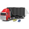 Driven by Battat - Turbo Transport - camion trasportatore giocattolo con maniglia e 2 auto pullback - auto da corsa e camion per bambini dai 3 anni in su