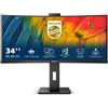Philips 34B1U5600CH/00 Monitor da lavoro curvo da 34 con docking station USB-C e webcam da 5 MP