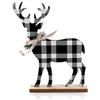 Evviva Alce - Decorazione in legno 20 x 15 x h 31 cm - Black Tartan