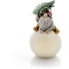 Evviva Decorazione in ceramica. Gnomo su palla con LED Ø 8 x h 15 cm - Courmayeur