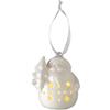 Evviva Set 2 decorazioni in porcellana Babbo Natale con LED 7,5 x 6 x h 8,5 cm - Decor