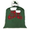 Evviva Sacco Babbo Natale verde 100% cotone decorato 50 x 70 cm - Kilty