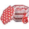 Evviva Set 14 palle decorazione albero Ø 7,5 cm con scatola esagonale alce/slitta - Decor