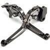 E-SPEEDMTC ESPEEDMTC per Triumph Tiger 1050/ Sport/ 800 XC/XCX/XR/XRT/XRX Modificato di CNC in Lega di Alluminio 6 stadi Lunghezza Regolabile Pieghevole Leva di Frizione del Freno (Grigio)