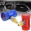 FiTspi Confezione da 2 Accoppiatori rapidi R1234yf, adattatore per aria condizionata e refrigerante con porta maschio da 1/4, accoppiatore lato basso/alto, ricambio per sistema AC auto per