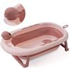 Interbaby Vaschetta Bagnetto Pieghevole, Tappo e Tazza Risciacquo (Rosa)