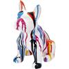 Home Deco Factory Scultura Bulldog Ceramica Coulures 20 cm, Multicolore