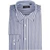 Coveri Camicia classica collo italiano in puro cotone fantasia a righe, Blu M