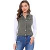 Allegra K Donna Gilet in Denim Lavato senza Maniche Giacca Jean