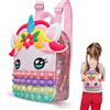 ARIEL-GXR Borsa Pop It Unicorno, Zaino Pop It Bambina 2 in 1, Borsa Per Giocattoli Con Tracolla Regolabile, Zaino Unicorno Bambina