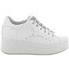 IGI&CO 7657300 Nappa Soft Bianco Sneakers per Donna in Pelle con Zeppa Alta Interna (Taglia 39)