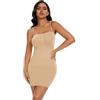 Generic Vestito modellante per il corpo da donna senza spalline Shapewear Body Shaper per il controllo della pancia Full Slip Shapewear sotto il vestito regolabile cinghia di spaghetti, Nude, S